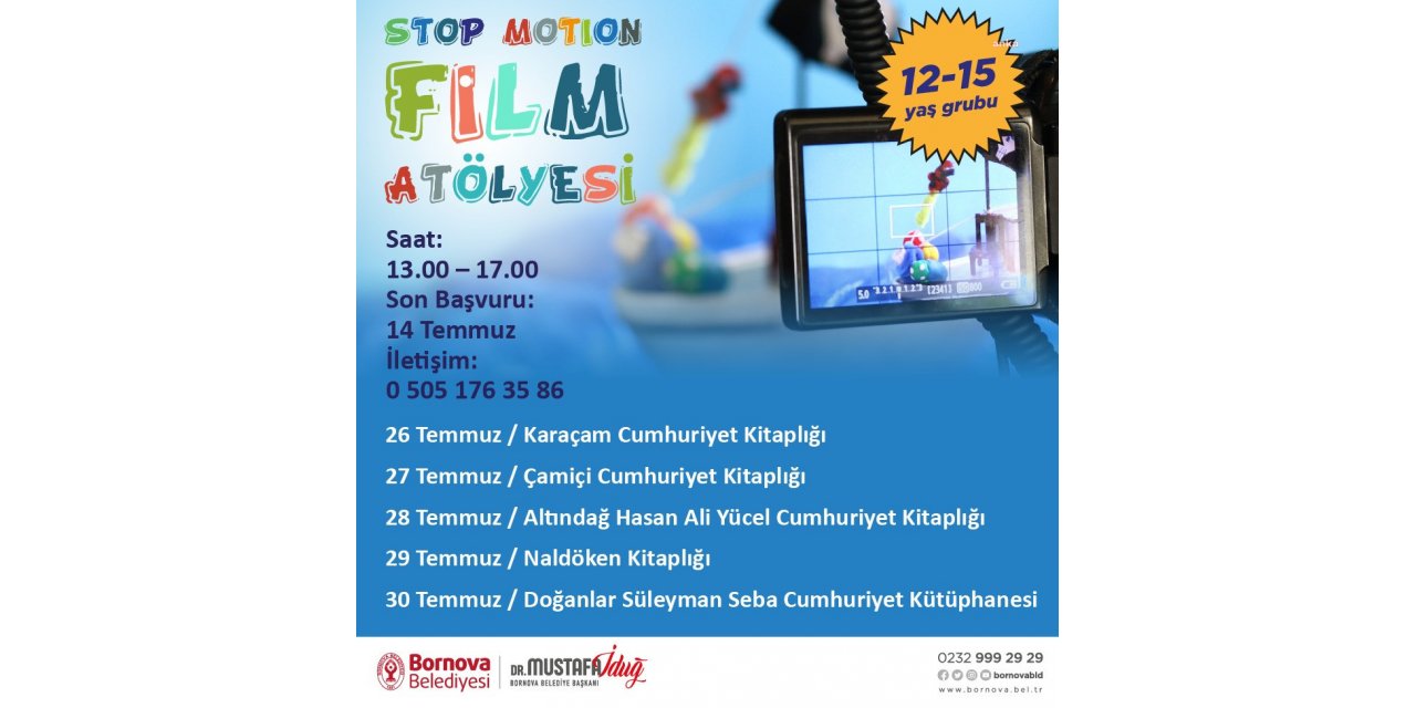 BORNOVA BELEDİYESİ’NDEN GENÇLERE FİLM ATÖLYESİ