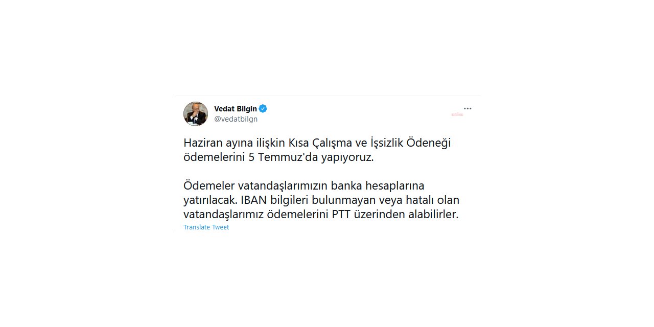 KISA ÇALIŞMA VE İŞSİZLİK ÖDEMELERİ YARIN YAPILACAK