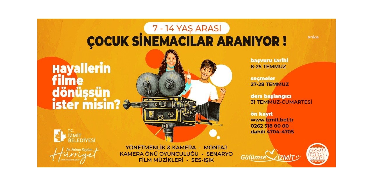 İZMİT BELEDİYESİÇOCUKLARA SİNEMANIN KAPILARINI ARALIYOR