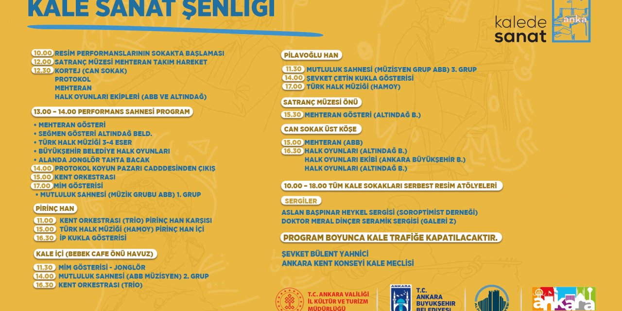 BAŞKENT'TE KALE ESNAFINA DESTEK İÇİN SANAT SOKAĞA TAŞINIYOR, "KALE SANAT ŞENLİĞİ" BAŞLIYOR