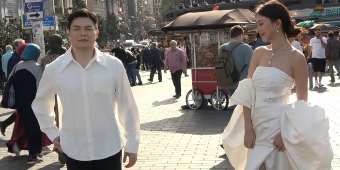 Çinli gelin ve damat ilgi odağı oldu