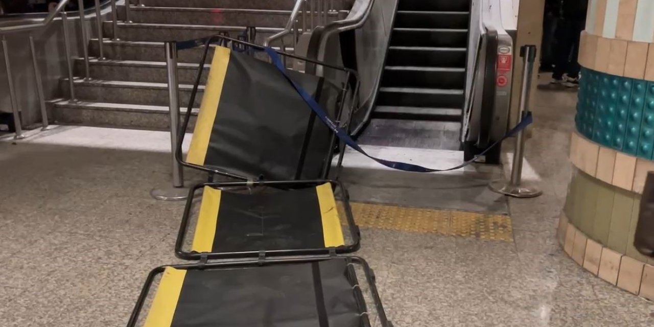 YENİKAPI METRO İSTASYONUNDA YÜRÜYEN MERDİVEN YANDI, BÜYÜK PANİK YAŞANDI