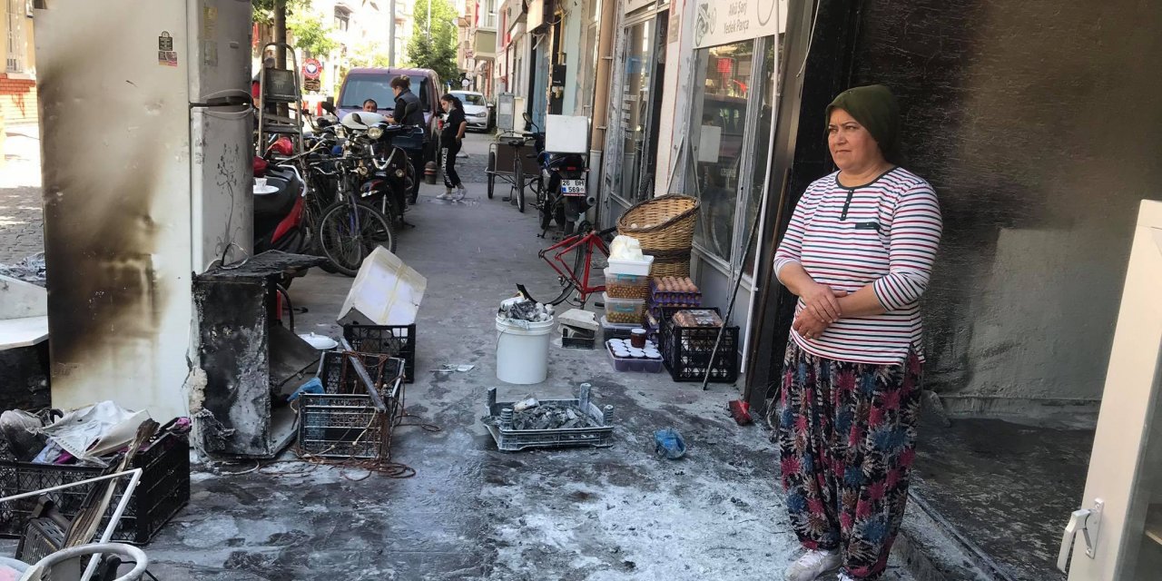 BUZDOLABI ALEV ALDI İŞ YERİ YANDI