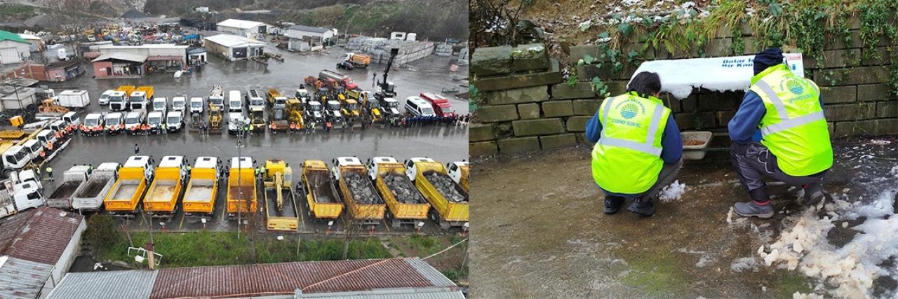 SARIYER BELEDİYESİ’NDEN KAR MESAİSİ: YOLLAR TUZLANDI, SOKAK HAYVANLARI UNUTULMADI