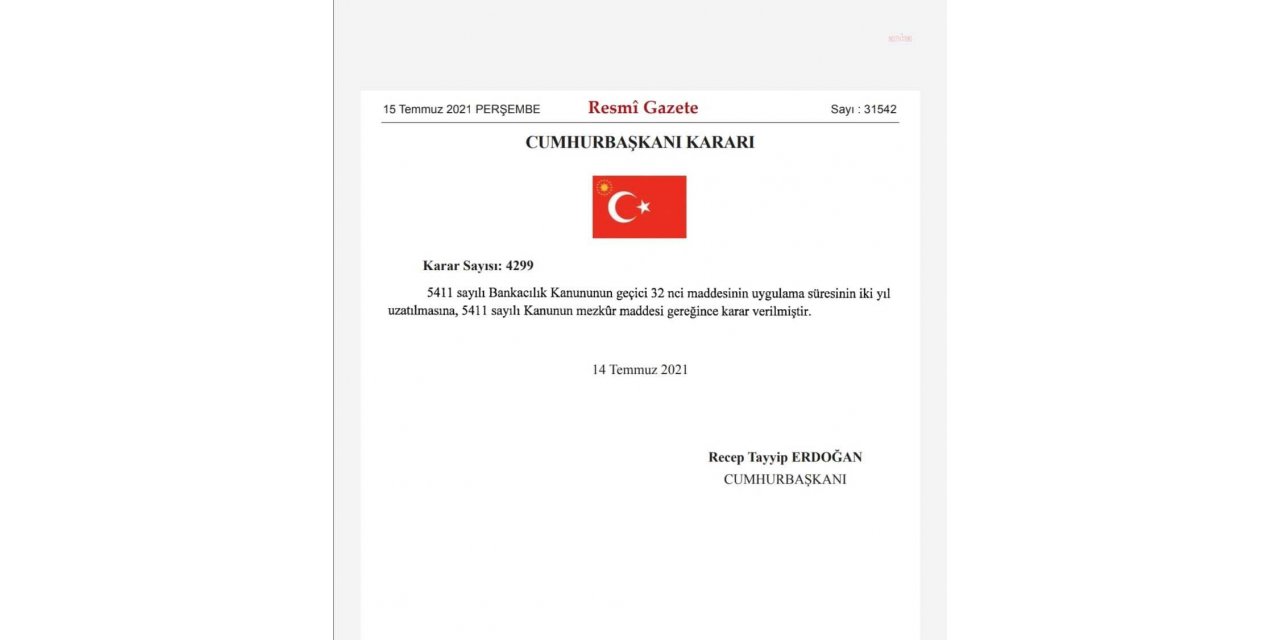 FİNANSAL YENİDEN YAPILANDIRMA SÜRESİ 2 YIL UZATILDI
