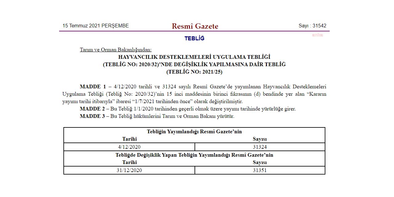 TARIM VE ORMAN BAKANLIĞI DÜVE DESTEKLERİNİ 7 AY DAHA UZATTI.