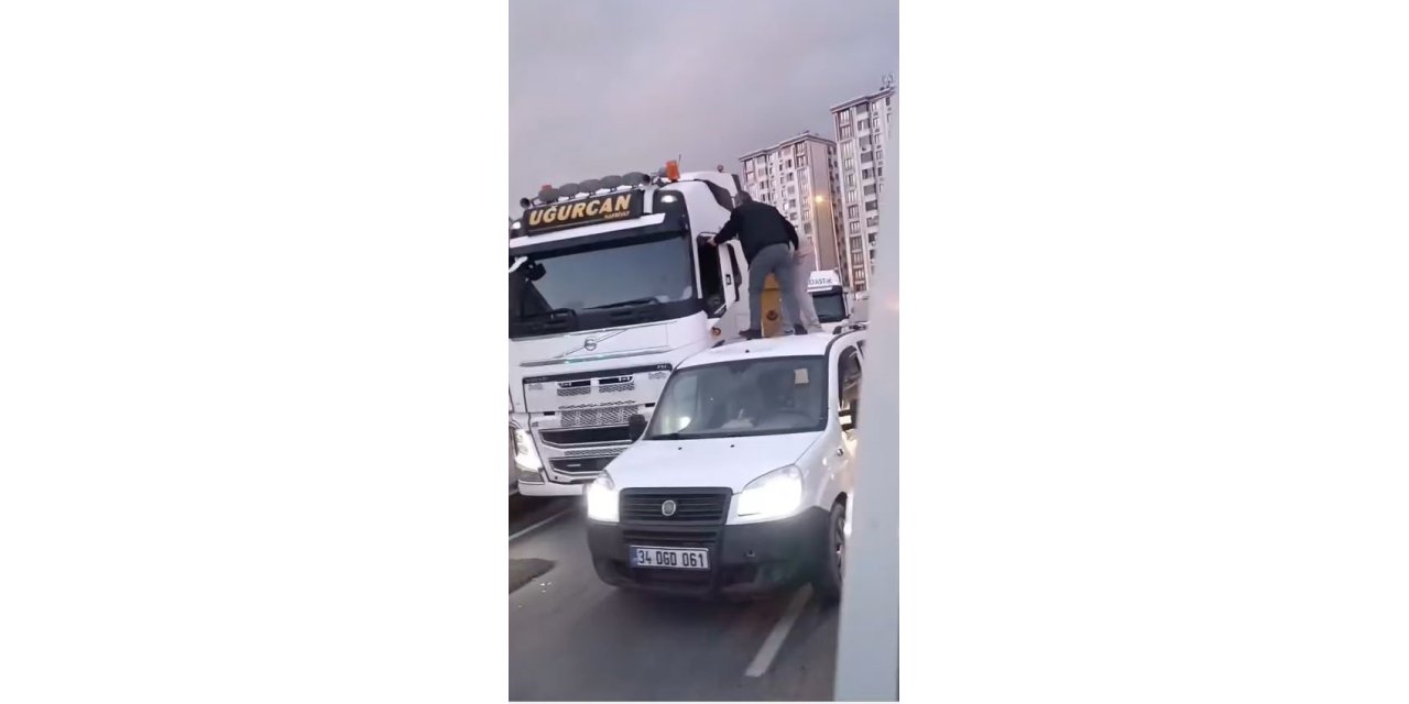 ARACIN TAVANINA ÇIKIP TIRCIYI DARBETTİLER; O ANLAR KAMERADA