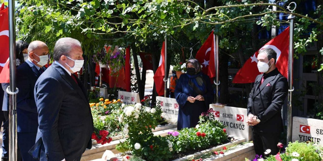 ŞENTOP, 15 TEMMUZ DEMOKRASİŞEHİTLİĞİ'NDEKİ ANMA TÖRENİNE KATILDI, MEZARLARA KARANFİL BIRAKTI