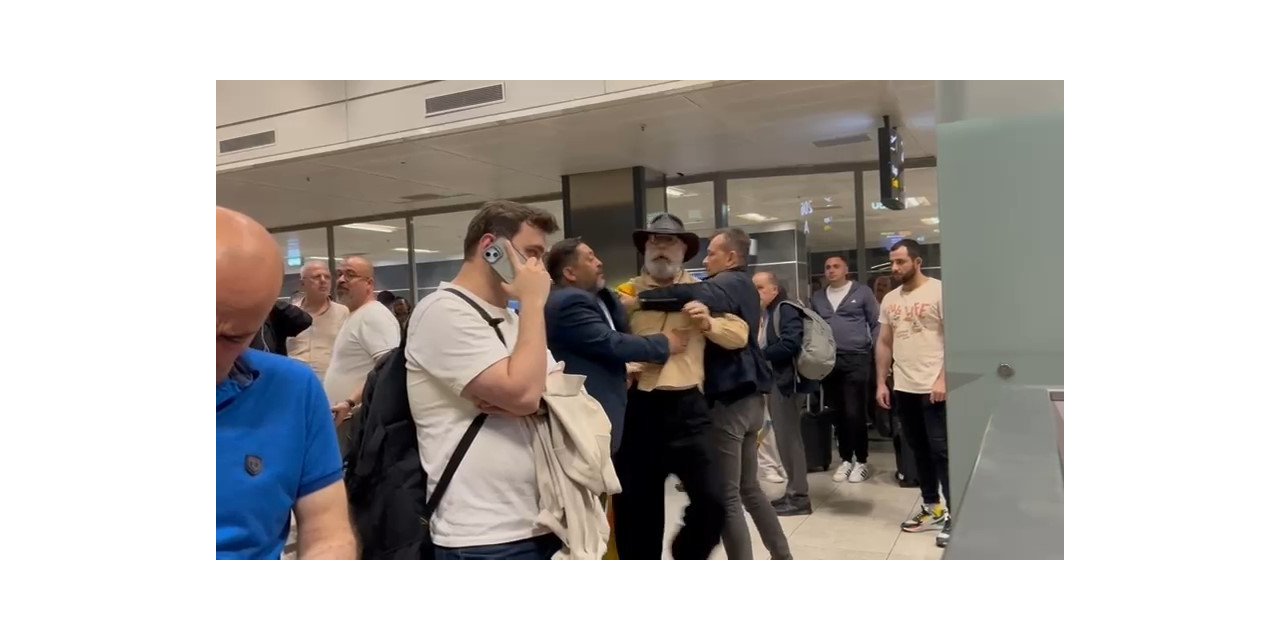 RESTORAN İŞLETMECİSİ CÜNEYT ASAN’IN HAVALİMANINDA YOLCUYLA TARTIŞTIĞI ANLAR KAMERADA