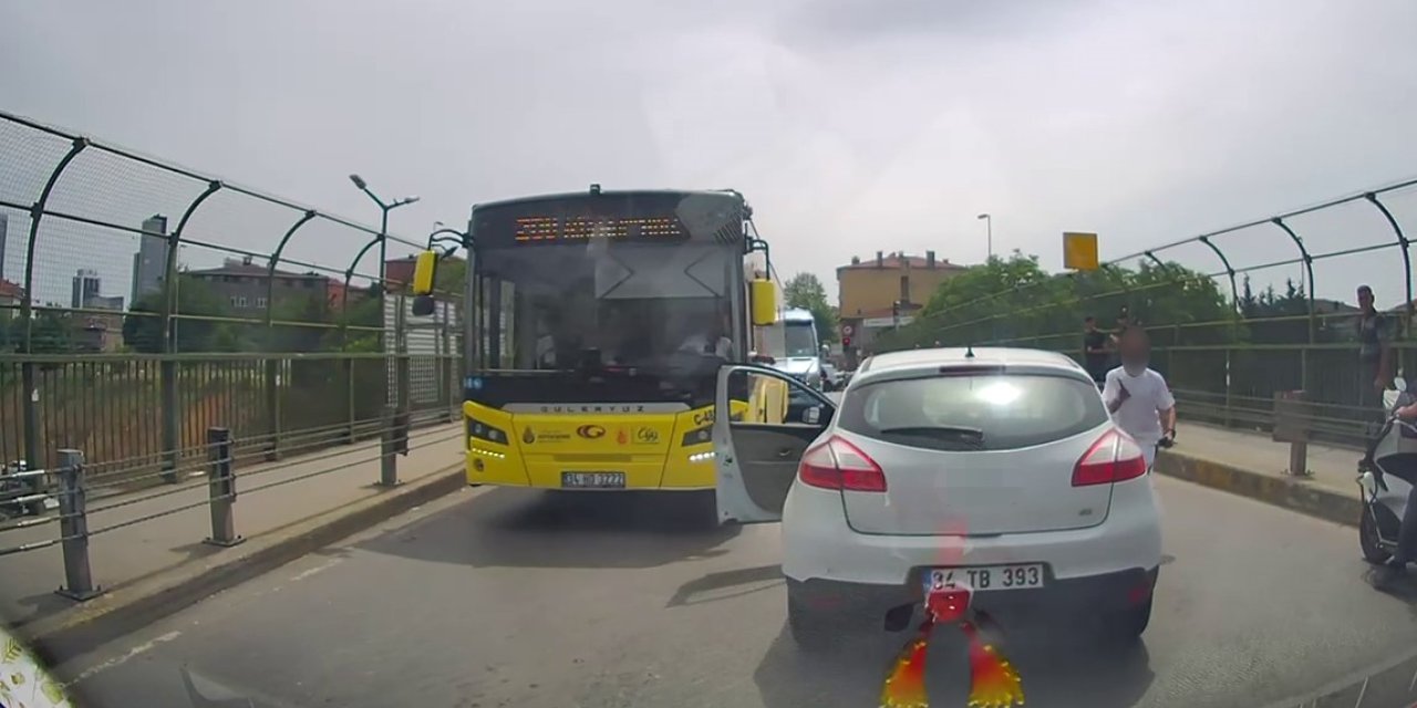 ATAŞEHİR’DE TRAFİKTE TARTIŞTIĞI BIÇAKLI SALDIRGANA YANGIN TÜPÜYLE MÜDAHALE ETTİ
