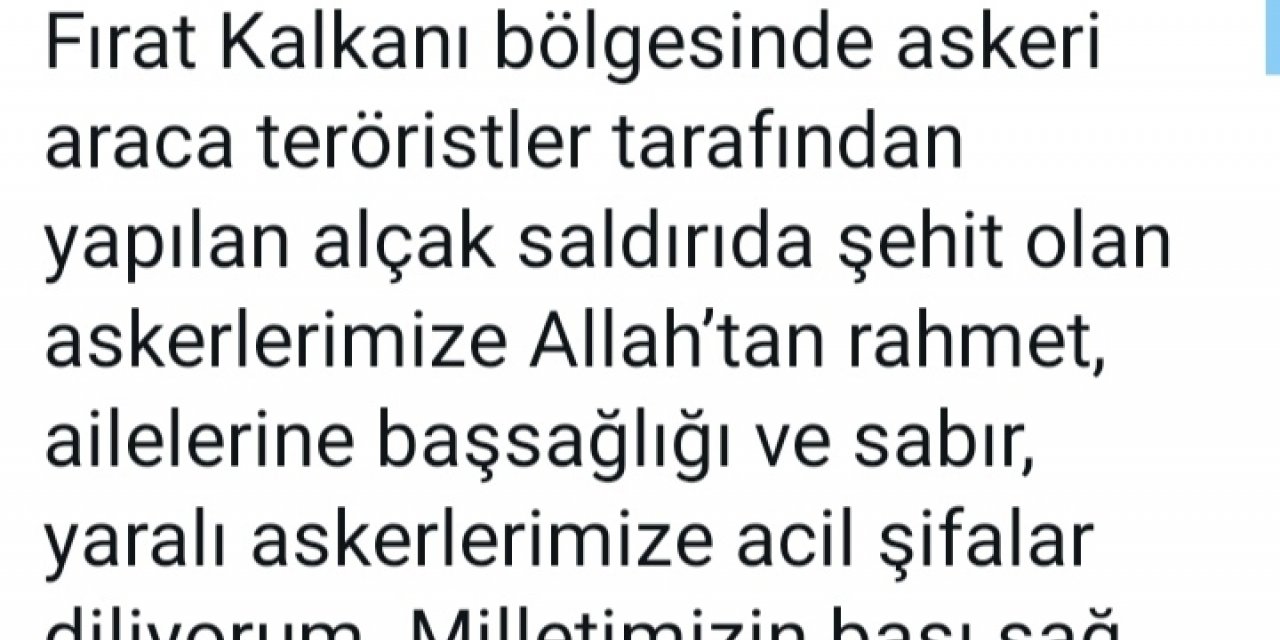 KILIÇDAROĞLU: ŞEHİTLERİMİZE ALLAH'TAN RAHMET, YARALILARIMIZA ACİL ŞİFALAR DİLİYORUM