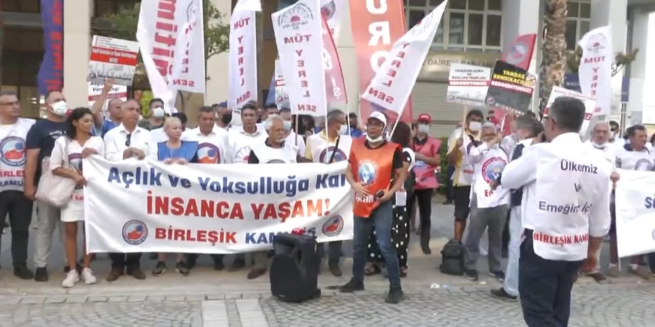 MEMURLAR İZMİR'DE MEYDANA İNDİ: "SEFALET ORANINDAKİ ZAMLARA KARNIMIZ TOK!"