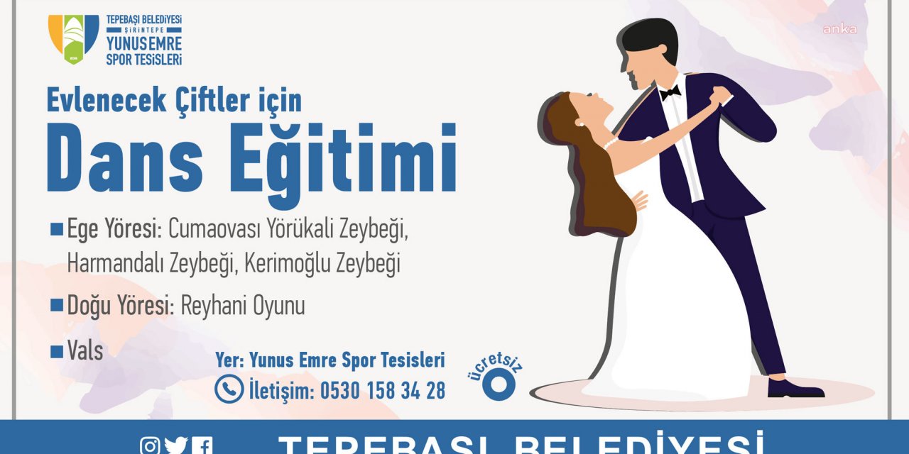 TEPEBAŞI BELEDİYESİ'NDEN EVLENECEK ÇİFTLER İÇİN DANS EĞİTİMİ