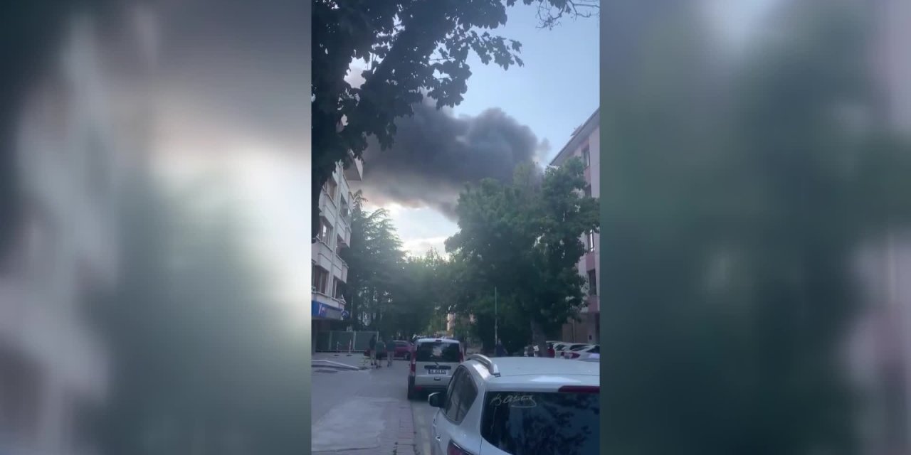ANKARA MALTEPE'DE BİR OTELİN ÇATI KATINDA YANGIN