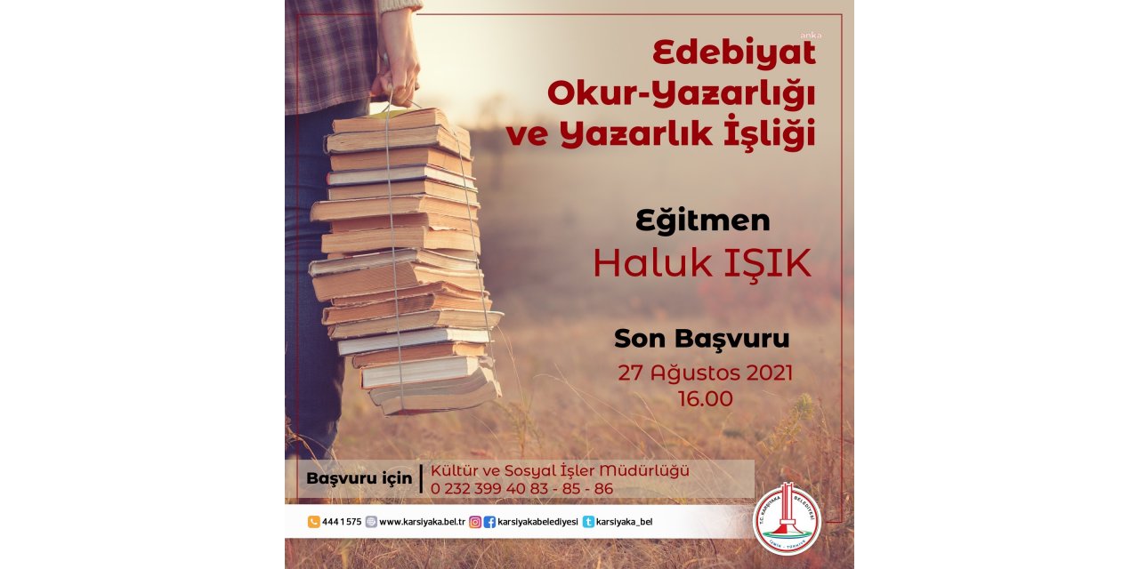 KARŞIYAKA BELEDİYESİ 'YAZARLIK İŞLİĞİ' KURACAK