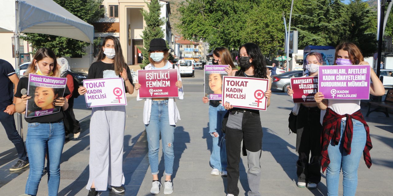 TOKATLI KADINLARDAN AZRA GÜLENDAM HAYTAOĞLU İÇİN EYLEM
