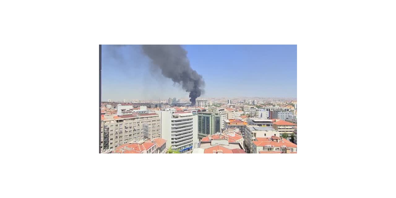 ANKARA'DA MEDİPOL ÜNİVERSİTESİİNŞAATINDA YANGIN