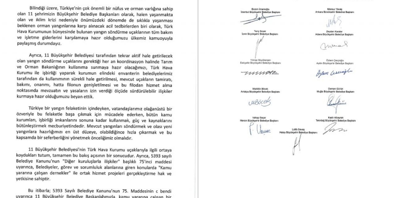 CHP'Lİ 11 BÜYÜKŞEHİR BELEDİYE BAŞKANI, THK’YA İŞ BİRLİĞİ BAŞVURUSU YAPTI