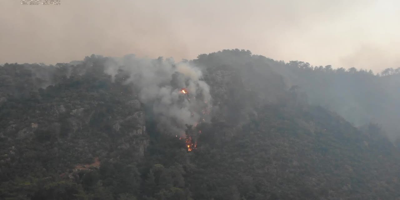 MARMARİS YANGINI, TERMAL KAMERA VE DRONE İLE GÖRÜNTÜLENDİ