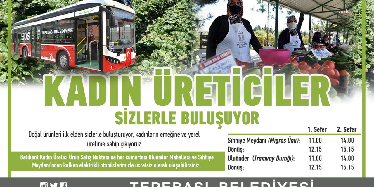 TEPEBAŞI BELEDİYESİ, KADIN ÜRETİCİÜRÜN SATIŞ NOKTASINA SERVİS HİZMETİNİ SÜRDÜRÜYOR