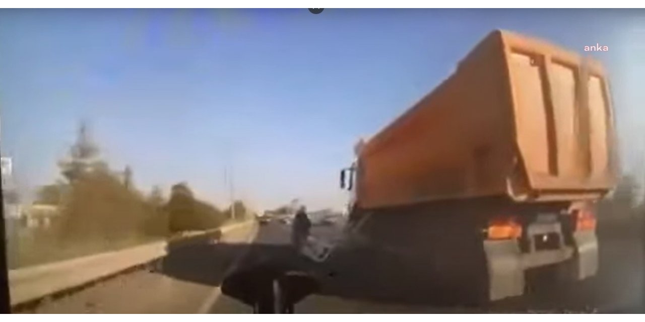 KULLANDIĞI KAMYONU MOTOSİKLETİN ÜZERİNE SÜREN ŞOFÖR TUTUKLANDI