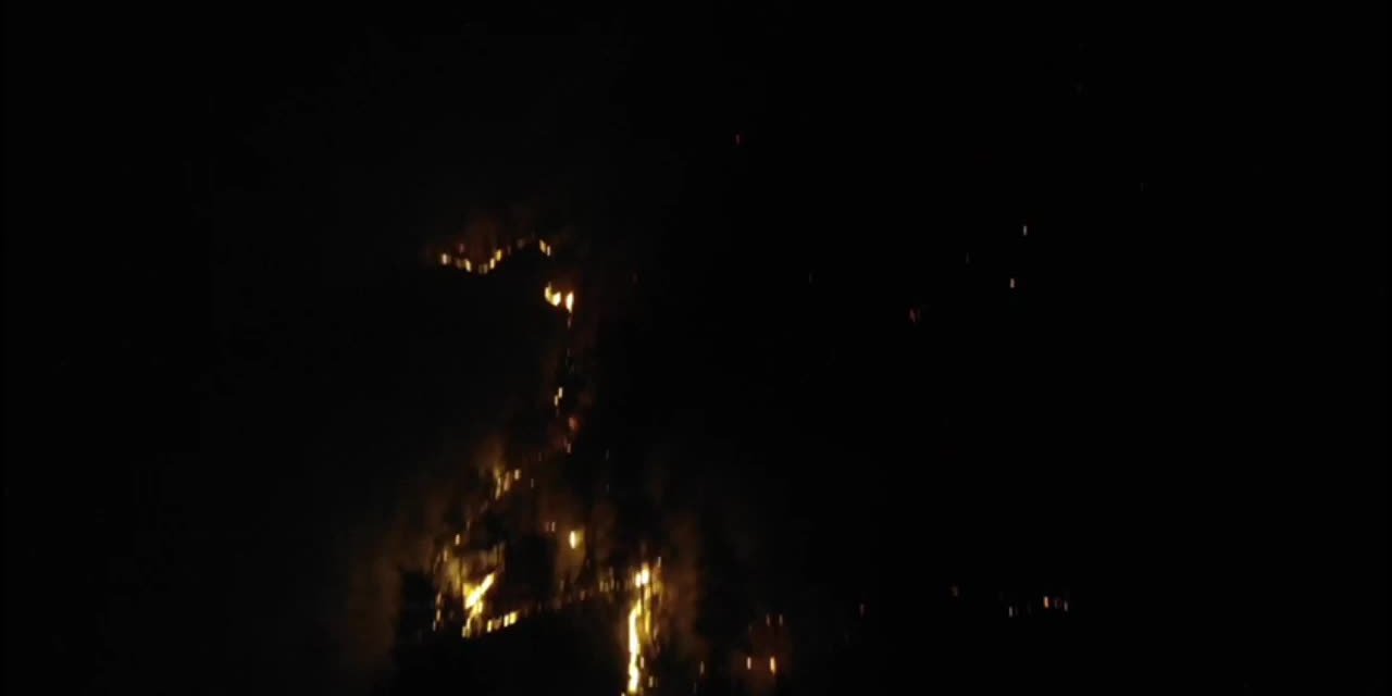 KÖYCEĞİZ YANGINI GECE HAVADAN GÖRÜNTÜLENDİ