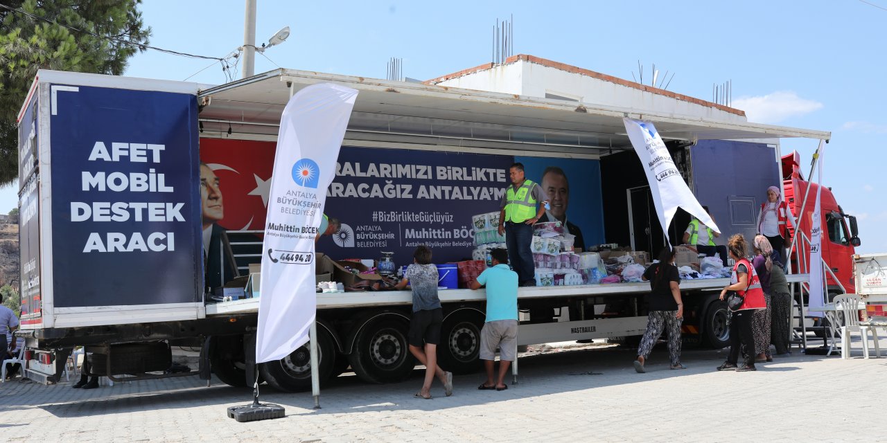 ANTALYA BÜYÜKŞEHİR BELEDİYESİ'NDEN YANGIN BÖLGELERİNE DESTEK