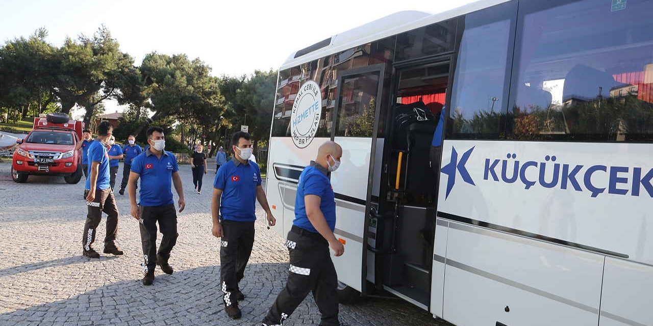 KÜÇÜKÇEKMECE BELEDİYESİ SİVİL SAVUNMA EKİBİ, BATI KARADENİZ İÇİN YOLA ÇIKTI