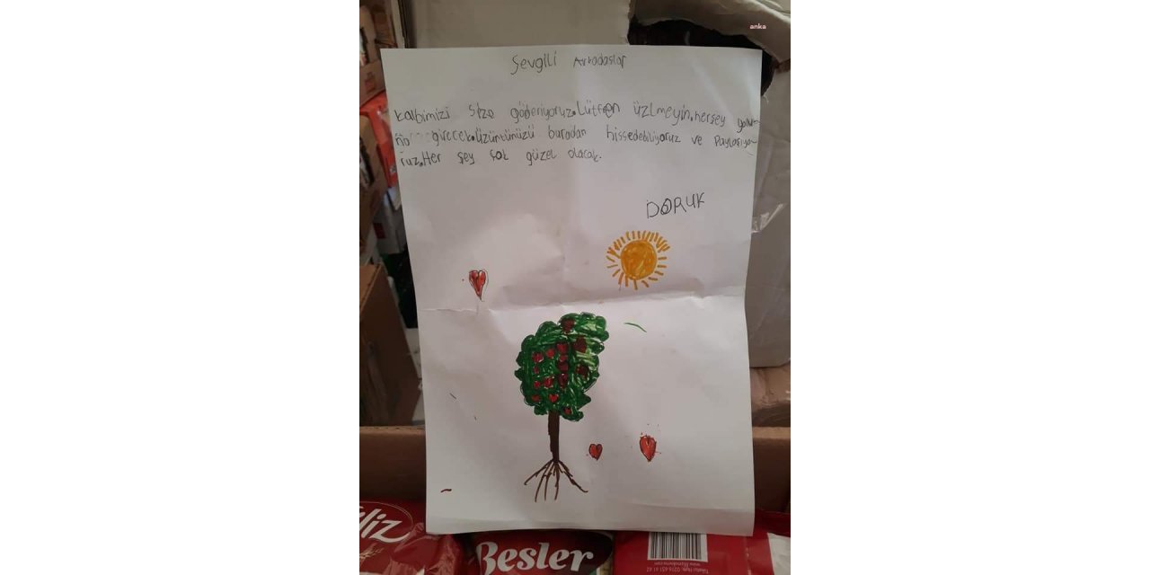 SEL MAĞDURLARINA GÖNDERİLEN YARDIM KOLİSİNDEN MEKTUP ÇIKTI: “KALBİMİZİ SİZE GÖNDERİYORUZ. LÜTFEN ÜZÜLMEYİN”
