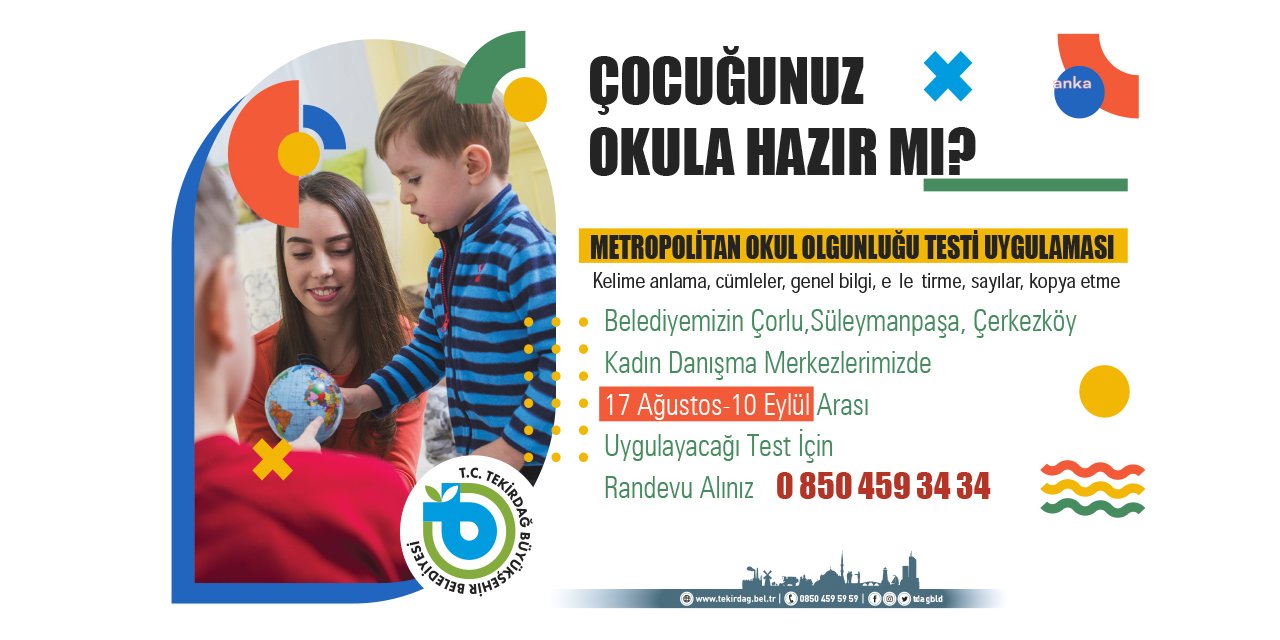 TEKİRDAĞ BÜYÜKŞEHİR'DEN İLKOKULA BAŞLAYACAK ÇOCUKLAR İÇİN ÖNEMLİ HİZMET
