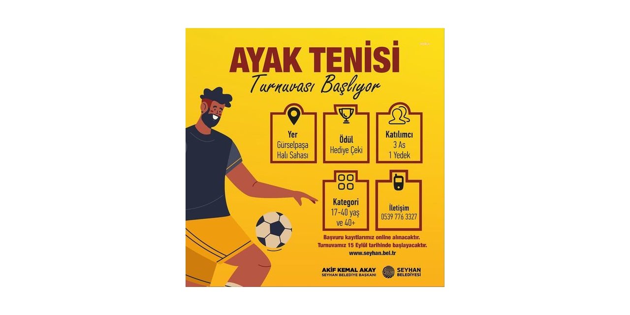 SEYHAN BELEDİYESİ, AYAK TENİSİ TURNUVASI DÜZENLİYOR