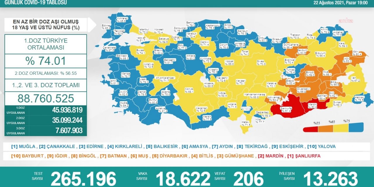KORONAVİRÜS NEDENİYLE 206 KİŞİ DAHA HAYATINI KAYBETTİ
