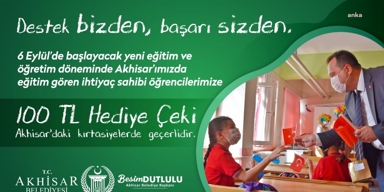 AKHİSAR BELEDİYESİ'NDEN İHTİYAÇ SAHİBİÖĞRENCİLERE KIRTASİYE YARDIMI