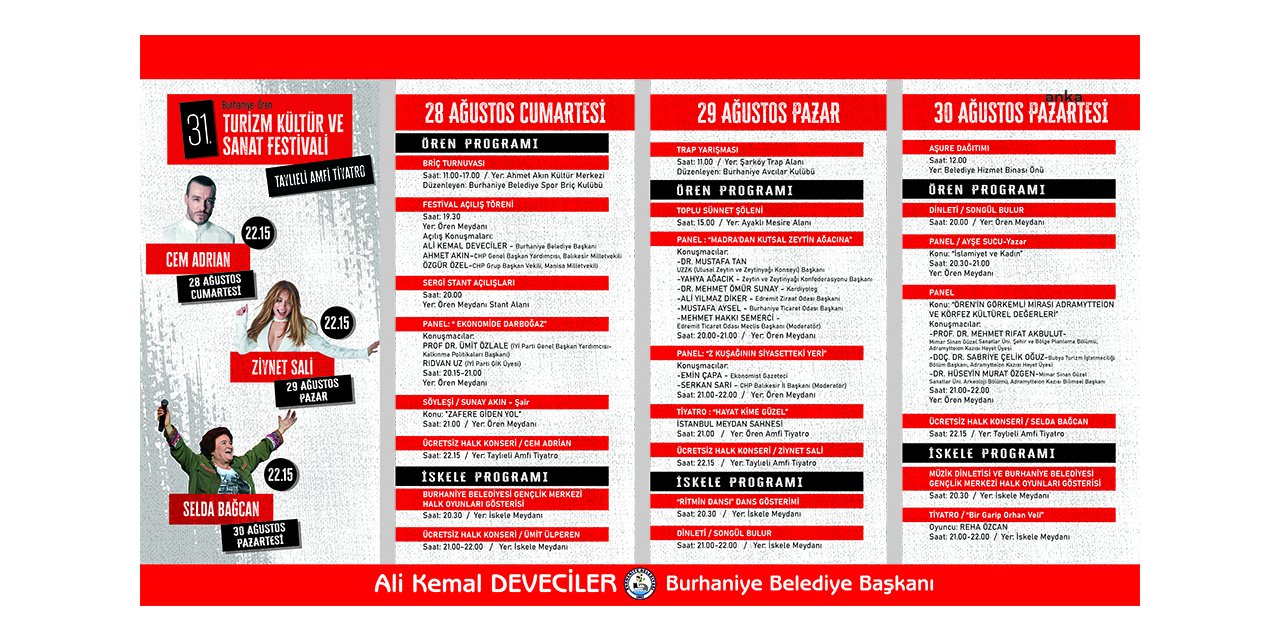 BURHANİYE TURİZM KÜLTÜR VE SANAT FESTİVALİ BAŞLIYOR