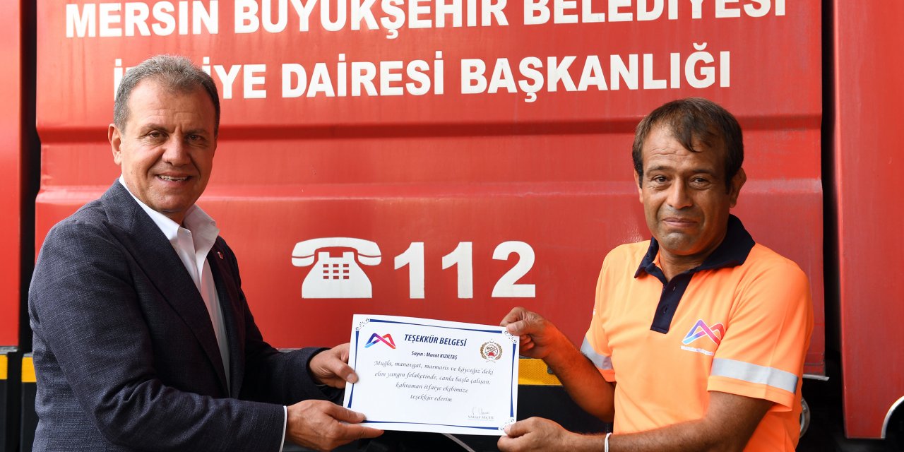 VAHAP SEÇER’DEN SEL VE YANGIN BÖLGELERİNDE GÖREV ALAN PERSONELE "TEŞEKKÜR BELGESİ"