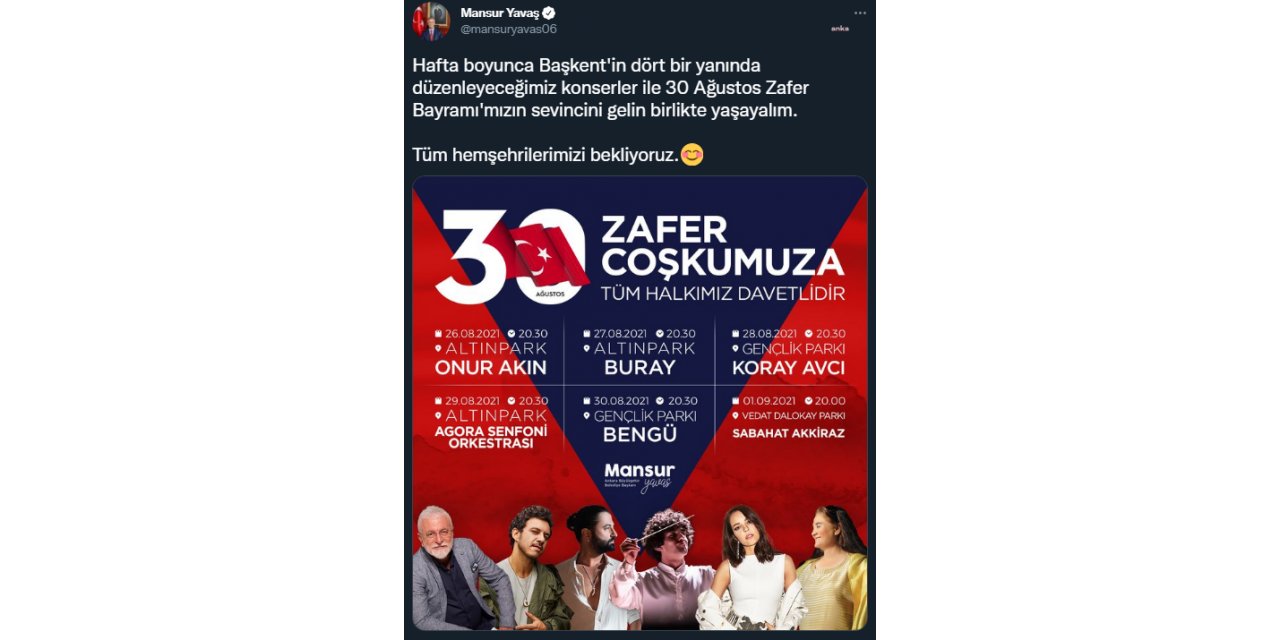 ANKARA BÜYÜKŞEHİR’DEN ZAFER COŞKUSU İÇİN KIRMIZI-BEYAZ ÇAĞRI