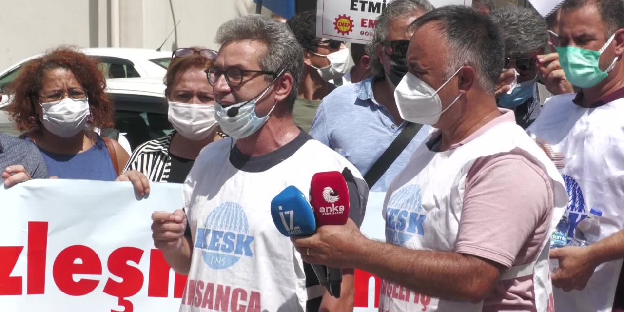 KESK ÜYESİ MEMURLARDAN İZMİR'DE ZAM PROTESTOSU: “BU İHANETİ ASLA KABUL ETMEYECEĞİZ”