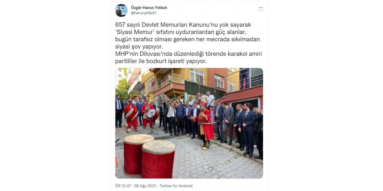CHP KOCAELİİL BAŞKANI YILDIZLI’DAN "BOZKURT" İŞARETİ YAPAN POLİSE TEPKİ: “SIKILMADAN SİYASİŞOV YAPIYORLAR”