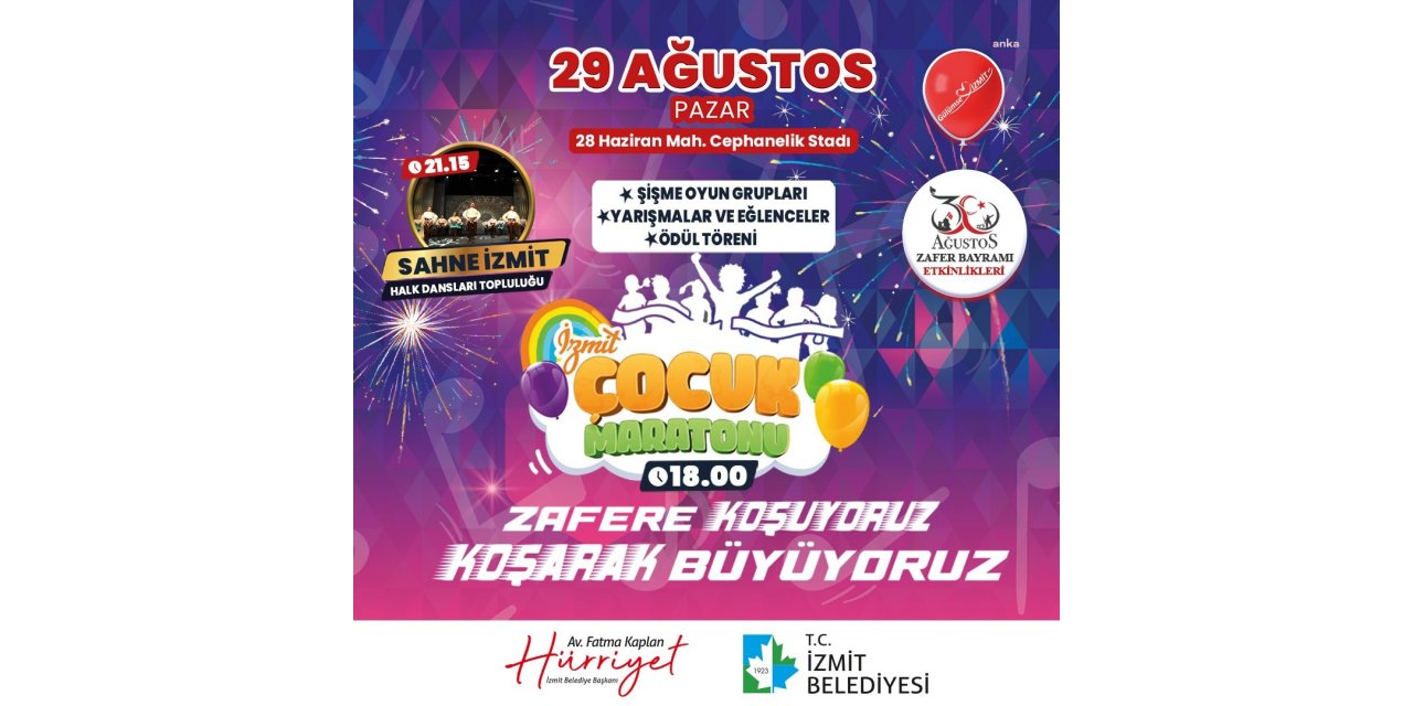 İZMİTLİÇOCUKLAR, "ÇOCUK MARATONU" İLE ZAFER’E KOŞACAK