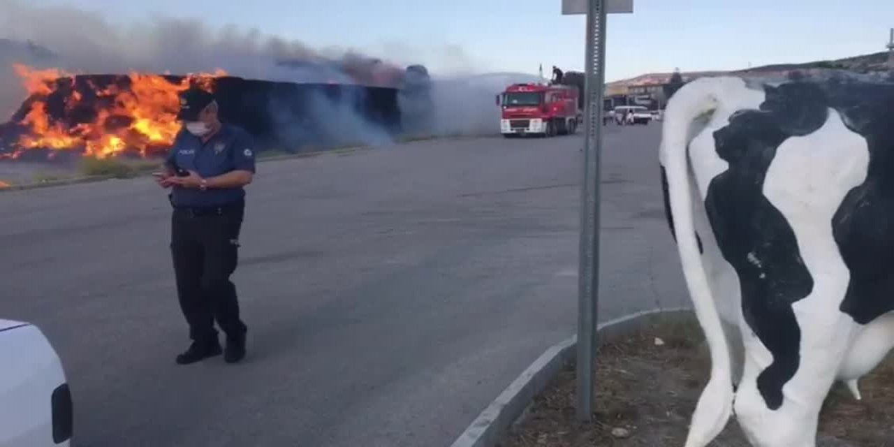 BURDUR SAMAN PAZARINDA YANGIN: 150 TON SAMAN KÜL OLDU