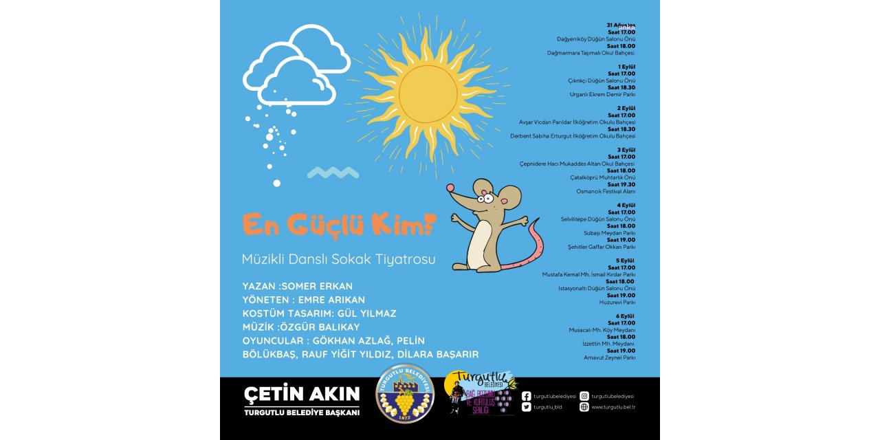 TURGUTLU BELEDİYESİ'NDEN ÇOCUKLARA ÖZEL SOKAK TİYATROSU