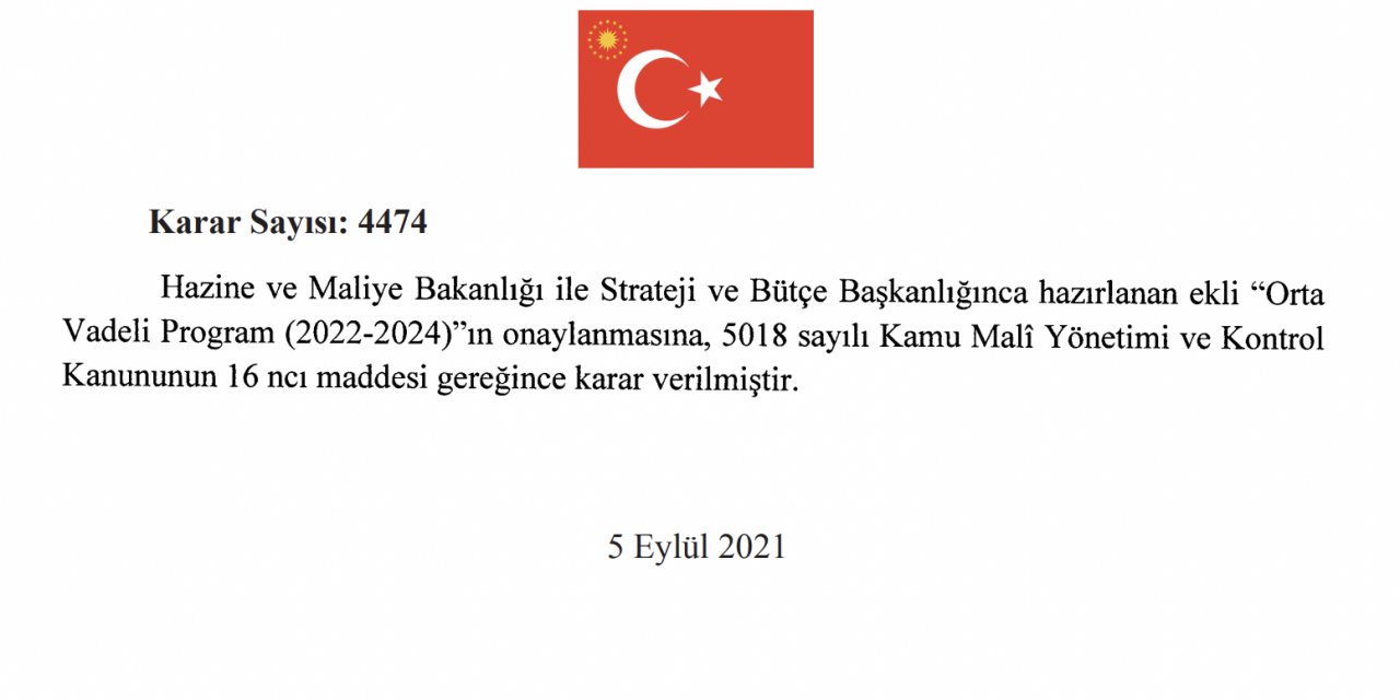2022 – 2024 ORTA VADELİ PROGRAM YAYIMLANDI: CUMHURBAŞKANLIĞI’NA 3.8 MİLYAR, DİYANET İŞLERİ’NE 16 MİLYAR ÖDENEK...