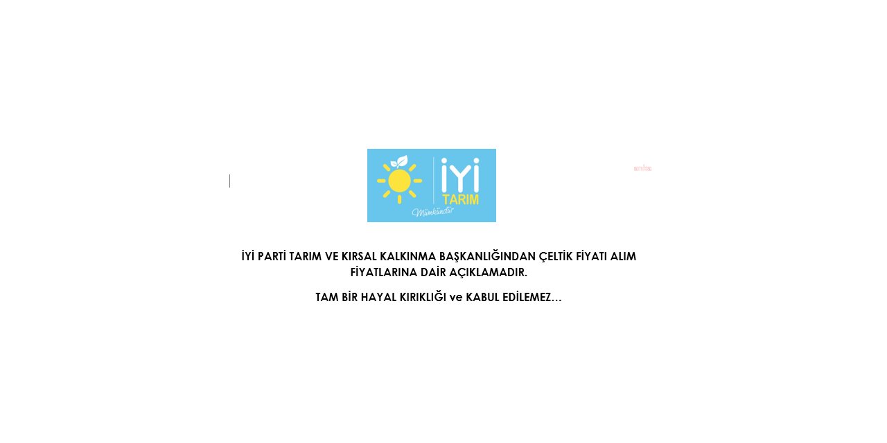 İYİ PARTİLİ KAHVECİ: "ÇELTİK FİYATLARI TAM BİR HAYAL KIRIKLIĞI"