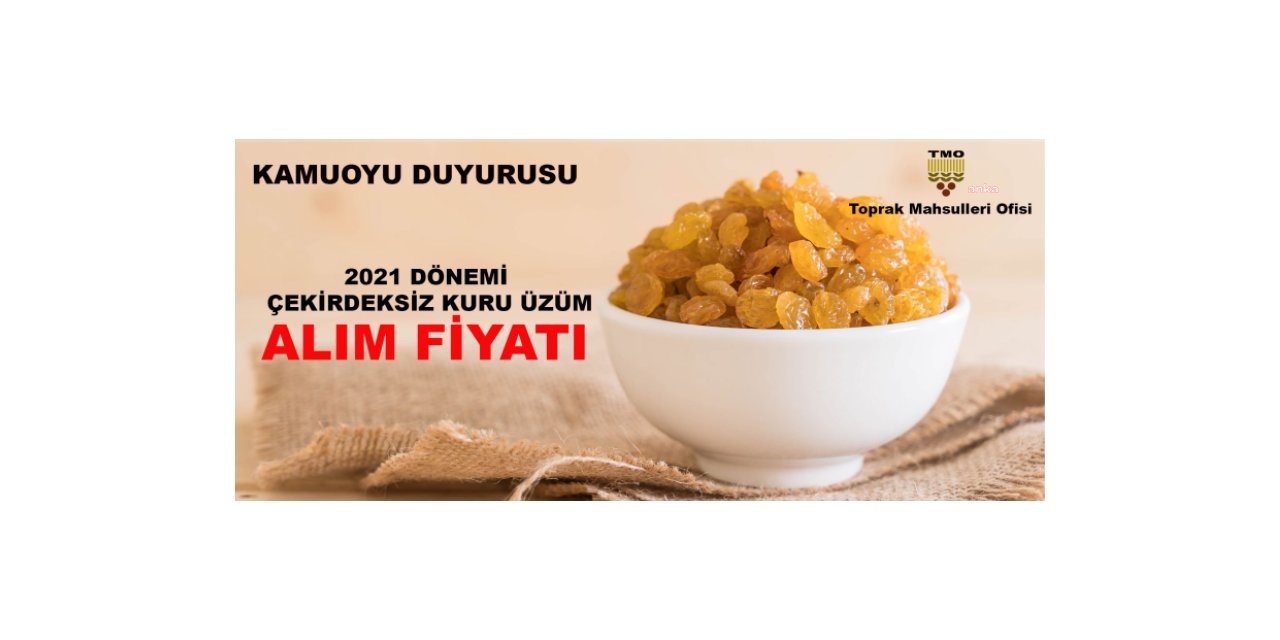 TMO KURU ÜZÜM ALIM FİYATINI AÇIKLADI: 13 TL