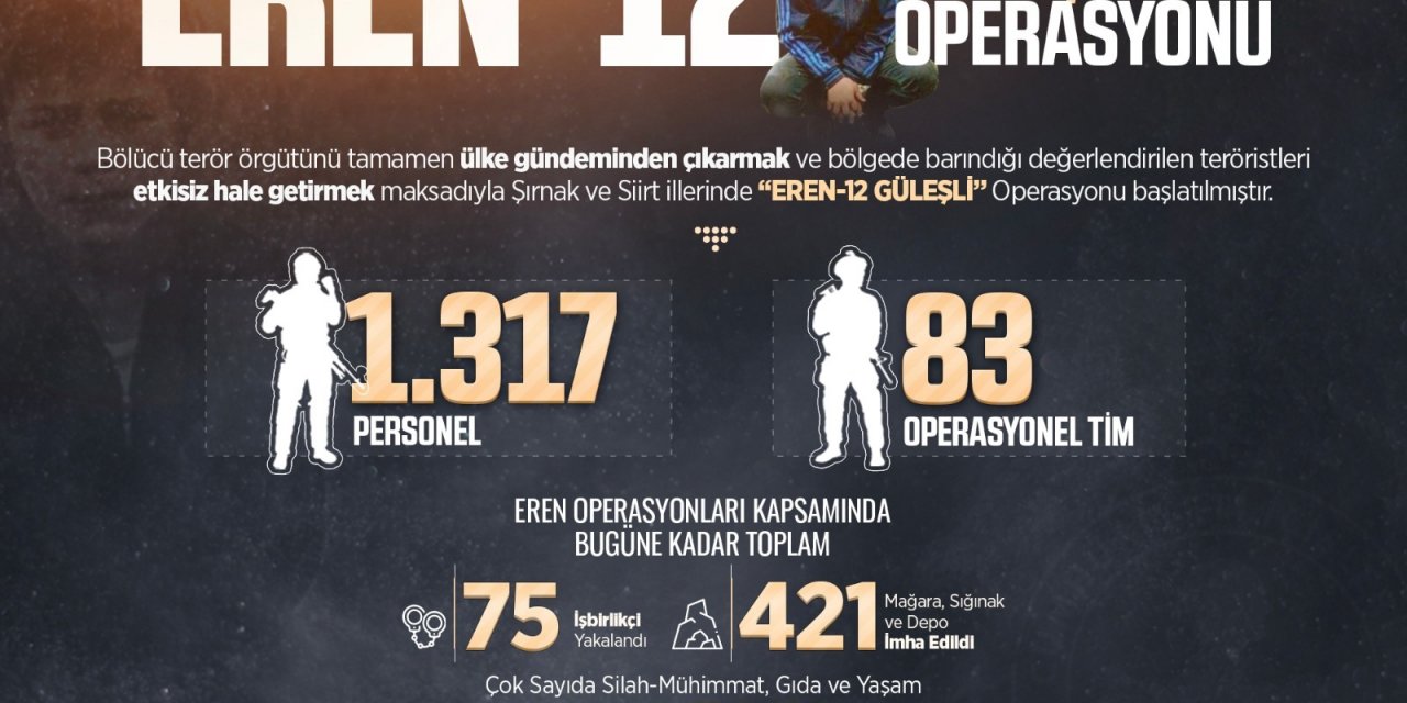 İÇİŞLERİ BAKANLIĞI ŞIRNAK VE SİİRT'TE PKK'YA YÖNELİK EREN 12 OPERASYONUNU BAŞLATTI