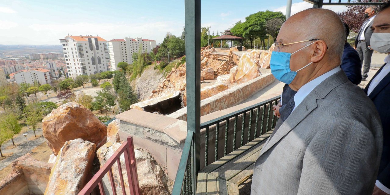 YENİMAHALLE BELEDİYE BAŞKANI YAŞAR, PARK YAPIM ÇALIŞMALARINI DENETLEDİ
