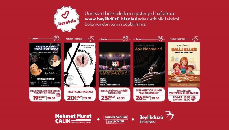 BEYLİKDÜZÜ’NDE KÜLTÜR SANAT ETKİNLİKLERİ ŞUBAT AYINDA DA DOPDOLU