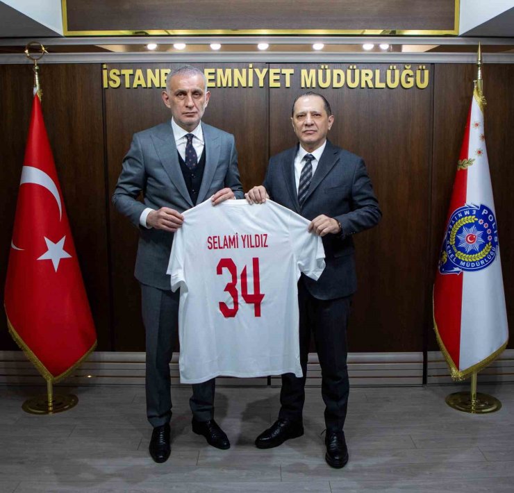 TFF BAŞKANI HACIOSMANOĞLU, İSTANBUL EMNİYET MÜDÜRÜ SELAMİ YILDIZ’I ZİYARET ETTİ
