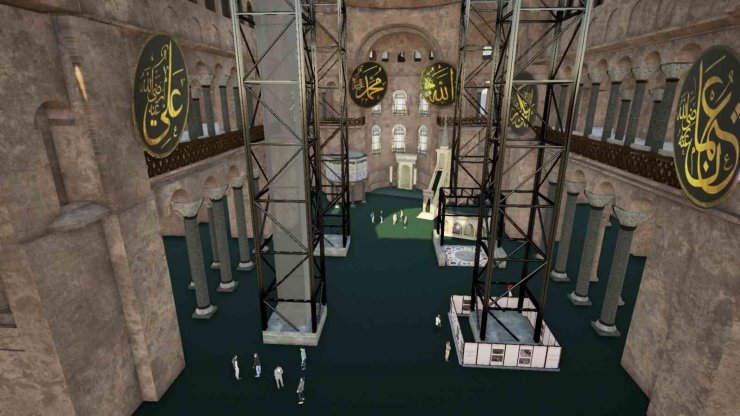AYASOFYA’NIN ANA KUBBESİNDE TARİHİ RESTORASYON