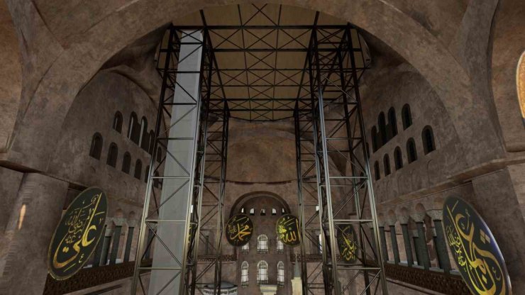 AYASOFYA’NIN ANA KUBBESİNDE TARİHİ RESTORASYON